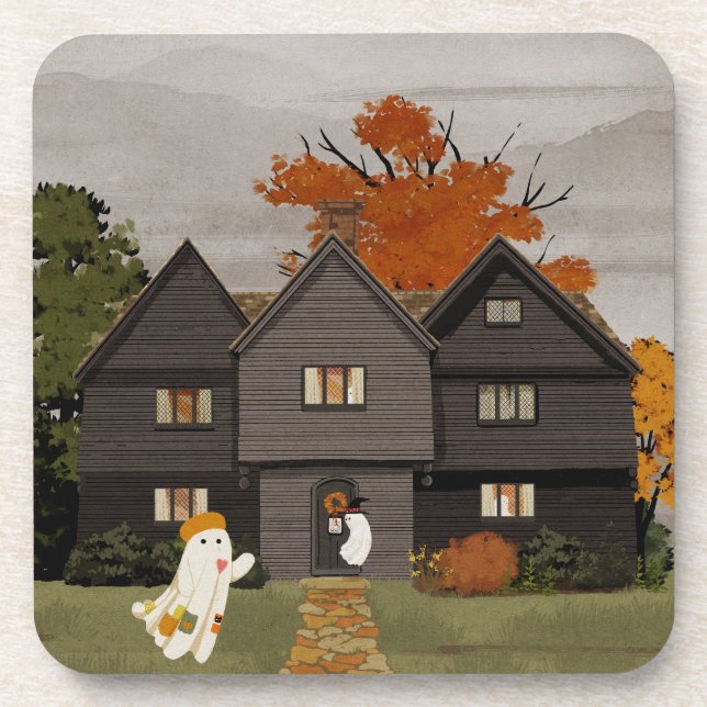 Posavasos Bienvenidos a tu casa embrujada (Frente)