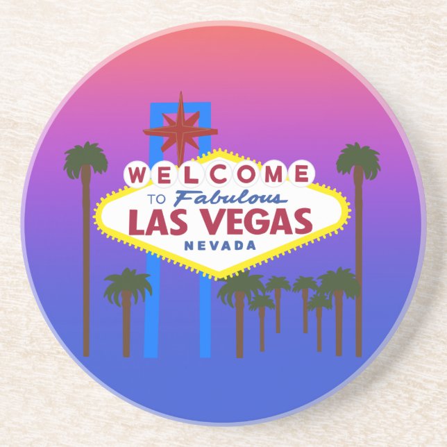 Posavasos Bienvenidos al Rótulo #3 de Las Vegas (Frente)