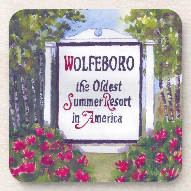 Posavasos Bienvenidos al Rótulo Wolfeboro NH (Frente)