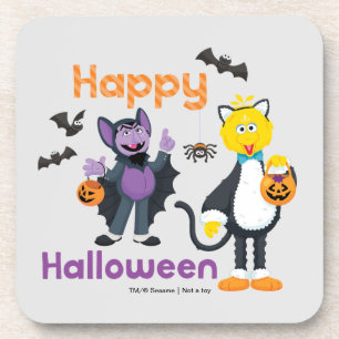 Posavasos Big Bird and Count   Feliz Halloween