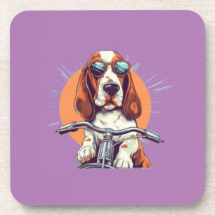 Posavasos Biker de perros lindo al atardecer