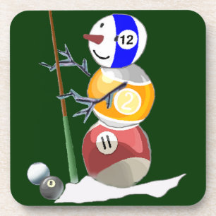 Posavasos Billiard Ball Snowman