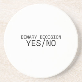 Posavasos Binary Decision Yes No Minimalist Typewriter 