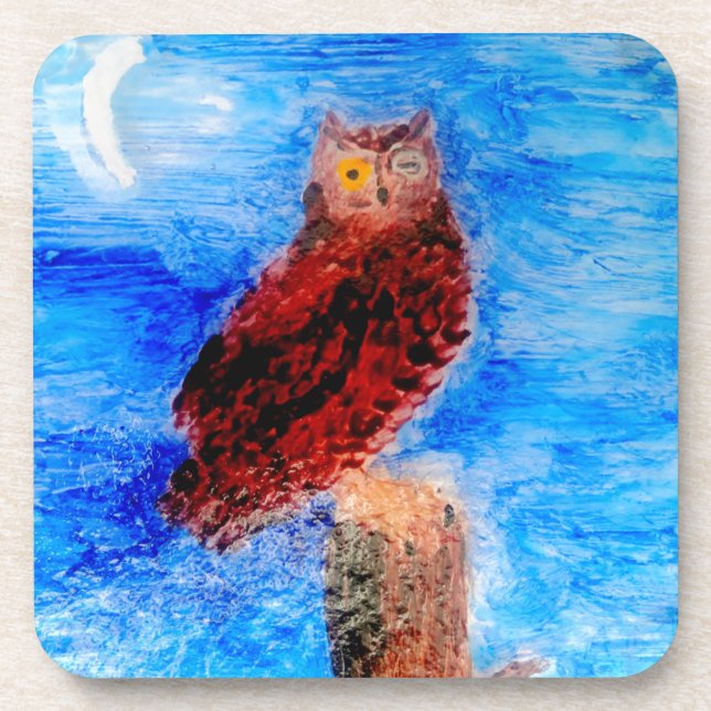 Posavasos Bird Moonlight Owl (Frente)