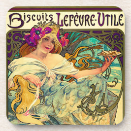 Posavasos Biscuits Lefevre-Utile de Alphonse Mucha (1896)