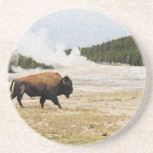 Posavasos Bison y Old Faithful