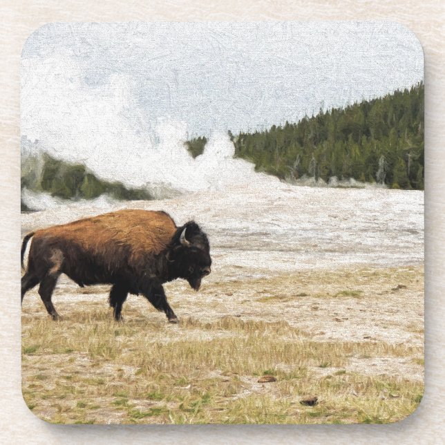 Posavasos Bison y Old Faithful (Frente)
