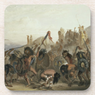 Posavasos Bisonte-Danza de los indios de Mandan delante del