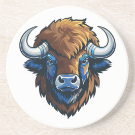 Posavasos bisonte de cuernos grandes