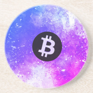 Posavasos Bitcoin Acuarela (Estilo 2 - Miami)