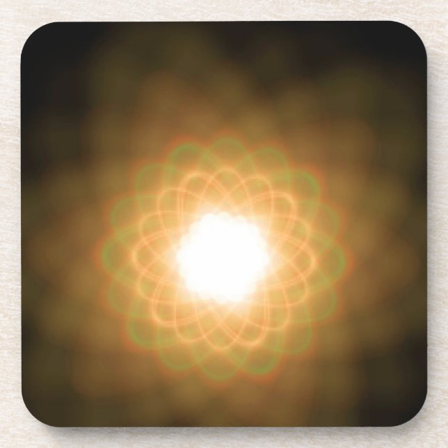 Posavasos Bizones de luz amarilla sobre negro (Frente)