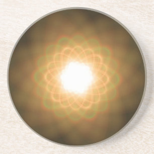 Posavasos Bizones de luz amarilla sobre negro