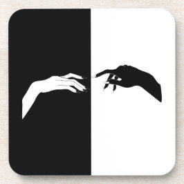 Posavasos Black and White Hands Modern Line Art
