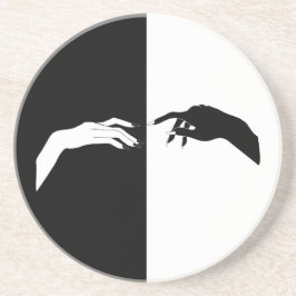 Posavasos Black and White Hands Modern Line Art