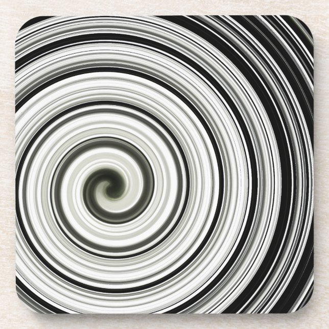 Posavasos Black and white spiral  (Frente)