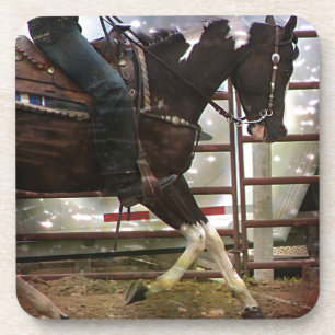 Posavasos Black and White Western Pinto Grunge