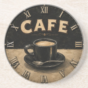 Posavasos Black Coffee Minimalist Vintage Coffee Lover 