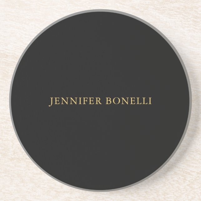 Posavasos Black Gold Colors Profesional Trendy Modern Plain (Frente)