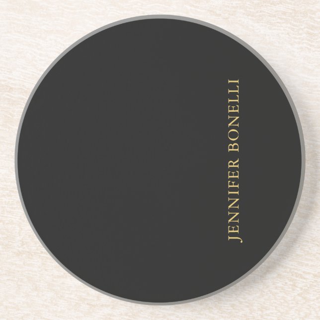 Posavasos Black Gold Colors Profesional Trendy Modern Plain (Frente)