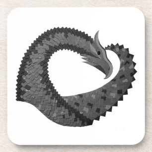 Posavasos Black heart dragon on white