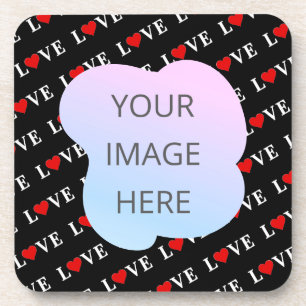 Posavasos Black LOVE Trendy Black and White