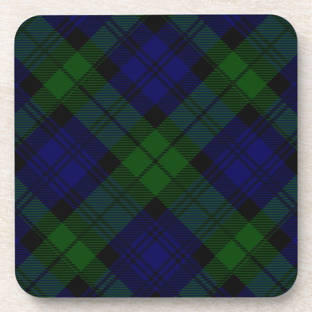 Posavasos Black Watch Tartan Blue Green Plage (Frente)
