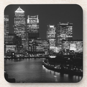 Posavasos Black White London City Night Travel Reino Unido