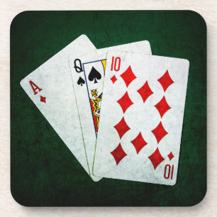 Posavasos Blackjack 21 punto - As, Reina, Diez