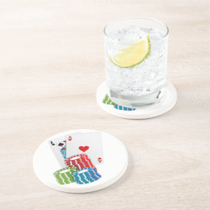 Posavasos Blackjack con fichas de póker