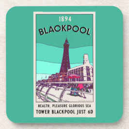 Posavasos Blackpool Seaside Resort Inglaterra Vintage Art