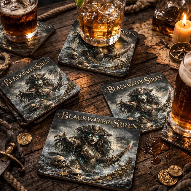 Posavasos Blackwater Siren Coaster Set – Dark Maritime Myth (Subido por el creador)