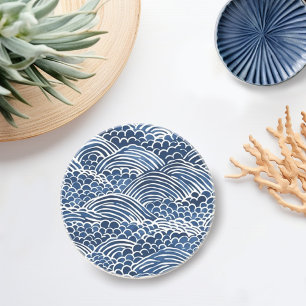 Posavasos Blanco azul océano costero