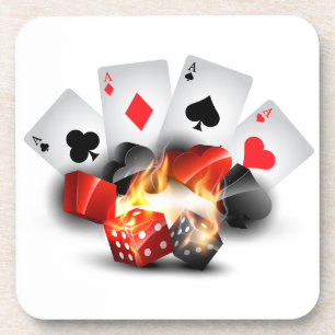 Posavasos Blanco del Casino Flame Poker