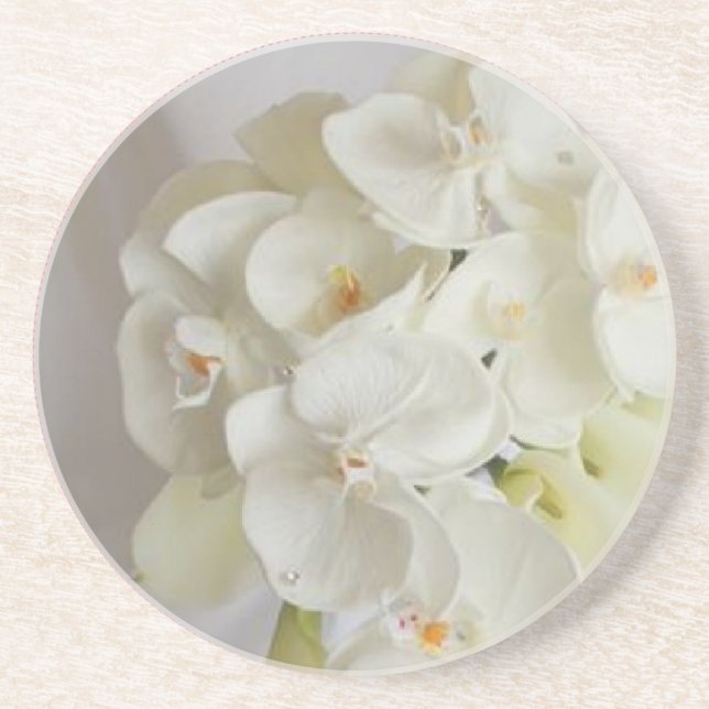 Posavasos Blanco-Orquídeas (Frente)