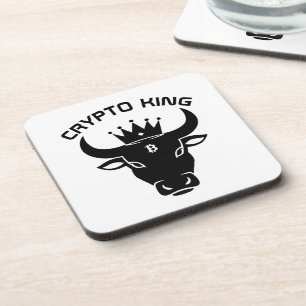 Posavasos Blanco personalizado de Crypto King