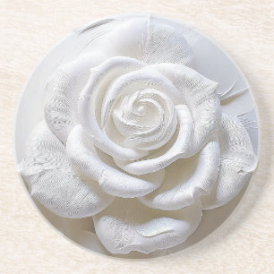 Posavasos Blanco Sobre Blanco - Rosa Escultórica
