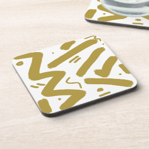 Posavasos Blanco tribal y oro