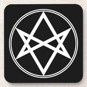 Posavasos Blanco Unicursal del Hexagram de Falln