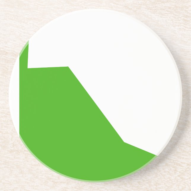Posavasos Blanco verde minimalista (Frente)