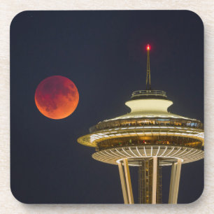 Posavasos Blood Moon   Seattle Space Needle