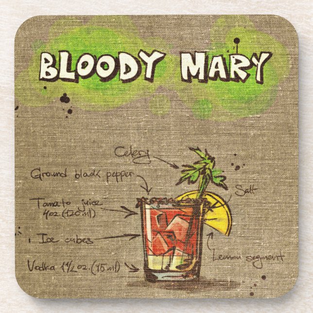 Posavasos Bloody Mary Cocktail Drink Coaster (Frente)