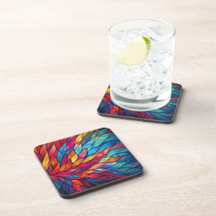 Posavasos Bloom de vidrio manchado radiante