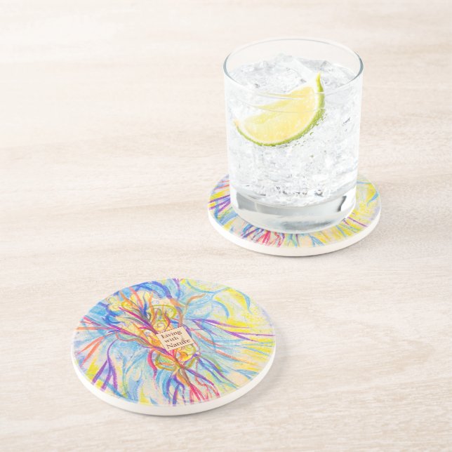 Posavasos Bloom silencioso - logotipo Personalizado o nombre (Lado)