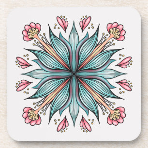 Posavasos Blooms de primavera: Floral geométrica