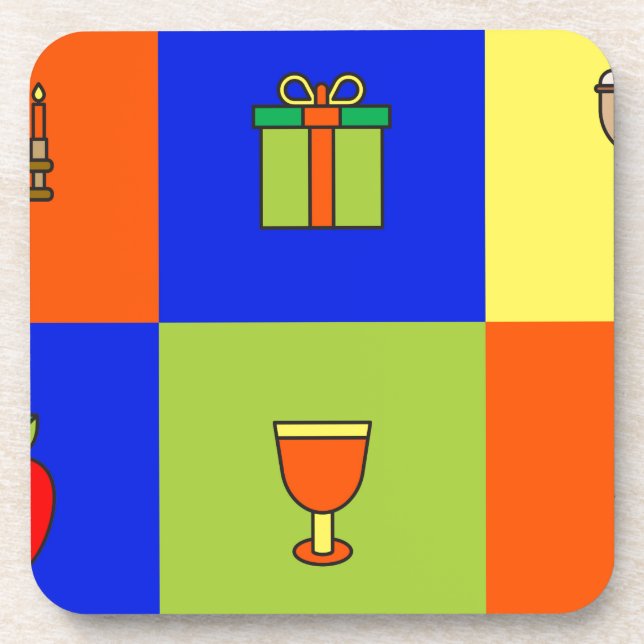 Posavasos bloque de color kwanzaa (Frente)