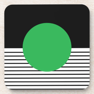 Posavasos Bloqueo de color blanco negro y círculo verde