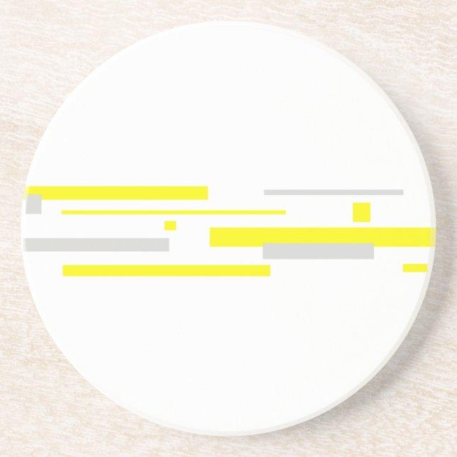 Posavasos Bloques de gris amarillo abstran arte (Frente)