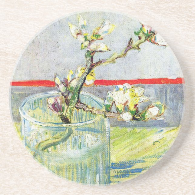 Posavasos Blossoming Almond Branch by Vincent van Gogh (Frente)