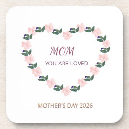 Posavasos Blossoming Peony Heart Mom Message