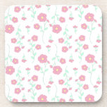 Posavasos Blossoms<br><div class="desc">Light and cheerful floral pattern featuring pink flowers with soft yellow centers and airy mint green leaves on a clean white background.</div>